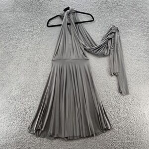 Twobirds Dress Women OS Gray Convertible Infinity Multiway Halter Event Party